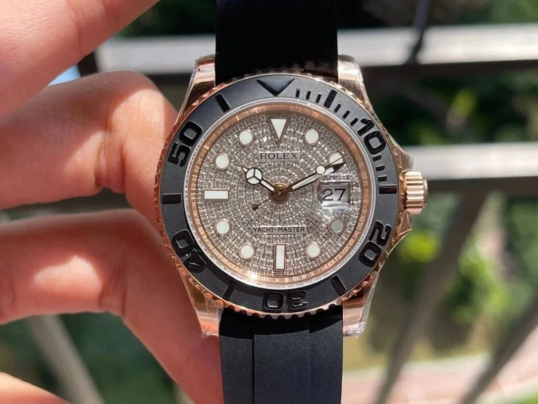 Rolex Yacht-Master 116655-40mm Starry Black Circle 18K Rose Gold Replica