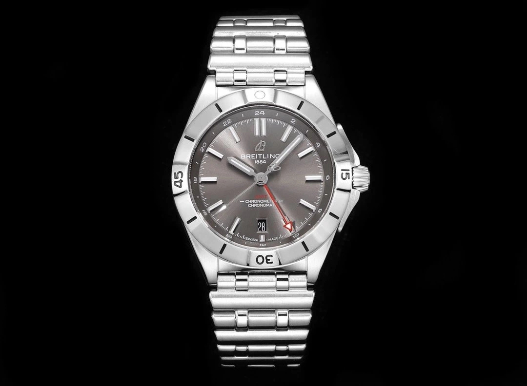 Breitling Mechanical Chronograph GMT 40 Gray Plate Bullet Chain Super Replica A32398101M1A1
