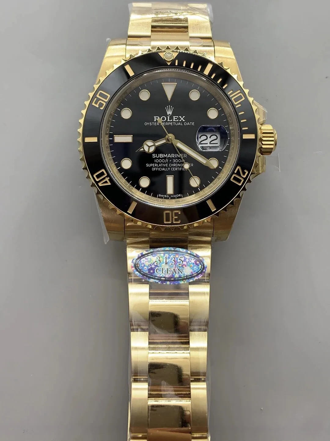 Rolex Submariner 116618LN all gold black dial 40MM Factory C replica watch